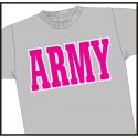 Fuchsia Pink ARMY Imprinted Shirt