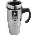 US ARMY STAR LOGO 16OZ  STAINLESS STEEL BLACK HANDLE TUMBLER