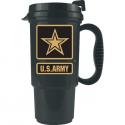 U.S. Army Star Logo on Black Insulated Travel Mug with Black Lid