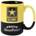 U.S. Army Star Logo with Proud Grand Parent on 15 oz El Grande Black/Yellow 2-Co