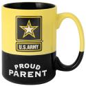 U.S. Army Star Logo with Proud Parent on 15 oz El Grande Black and Yellow 2-Colo