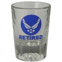 US Air Force Retired on 2 oz Clear Fluted Shot Glass