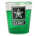 US Army Star Logo on Clear/Green Shot Glass