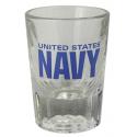 US Navy on 2 oz Clear Fluted Shot Glass