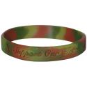 Patriotic and Veteran Support Our Troops Camo Silicone Wrist Bracelet
