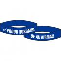 Proud Husband of an Airman Silicone Wrist Bracelet
