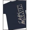 Navy with Anchor Distressed Vertical Design Shirt