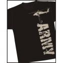 Army with Helicopter Distressed Vertical Design Shirt