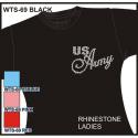 Army Rhinestone Ladies Shirt