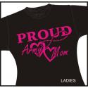 Proud Army Mom Hearts and Chain Ladies Black Shirt