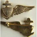 WWI Navy Balloon Wing Sterling Gold Plate