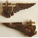 WWI Navy Balloon Wing Sterling Gold Plate BB&B 