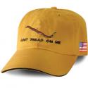 Don’t Tread On Me with Snake Direct Embroidered Gold/Blk Ball Cap