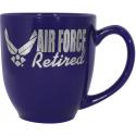 AIR FORCE RETIRED WINGS CERAMIC BISTRO MUG