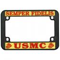 USMC SEMPER FIDELIS BLACK PLASTIC LICENSE PLATE FRAME