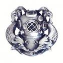 Diver 1st Class Badge Silver Oxide (Full Size)