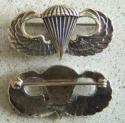 WWII Paratrooper Sterling Silver Badge pin back 