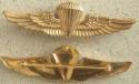 USMC / USN Paratrooper Badge Sterling Gold Plate Pin Back 