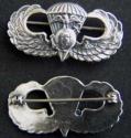 WWII Paratroop Sterling Silver Badge USMC Officer pin back 