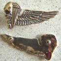 Vietnam USMC Skull Wings Badge Brass