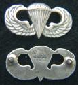 Basic Paratrooper Mess Dress Badge Sterling Oxidized 
