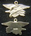 US Navy Seals Insignia Sterling / Gold Plate Charm 