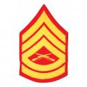 USMC E-8 Master Sergeant Rank Patch Gold/Red