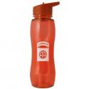82D Airborne Logo on Red Slim Grip with Flip Straw Lid Water Bottle
