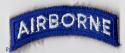 Airborne Tab Patch  White on Blue  Merrow Cut