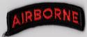 Airborne Tab Patch  Red on Black