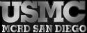 USMC MCRD SAN DIEGO PLASTIC CHROME PLATED EMBLEM