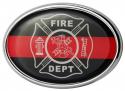 FIREFIGHTER OVAL CHROME DECAL