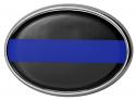 POLICE OVAL CHROME DECAL