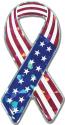 American Flag Ribbon Reflective Domed Decal – 3.5″