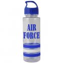 Air Force Letters Only Royal Imprint on 24 oz Striped with Silicone Bracelets Cl