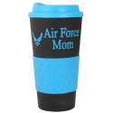 Air Force Mom Neon Blue Imprint on Black/Neon Blue Bold Grip N Go Mug