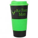 Air Force Mom Neon Green Imprint on Black/Neon Green Bold Grip N Go Mug