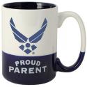 Air Force Symbol with Proud Parent on 15 oz El Grande Cobalt and White 2-Color M