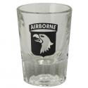 Airborne with Eagle on 2 oz Clear Fluted Shot Glass