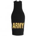 ARMY Black with Yellow Puff Ink Zipper Bottle Koozie