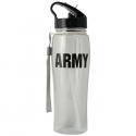 ARMY Block Font in Black Imprinted on Clear Water Bottle