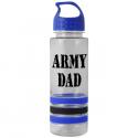 ARMY DAD Letters Only Black Imprint on 24 oz Striped with Silicone Bracelets Cle