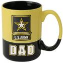 Army Dad with Army Star on Black and Yellow Ceramic Mug
