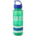 Army Letters Only White Imprint on 24 oz Striped with Silicone Bracelets Green W