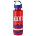 Army Letters Only White Imprint on 24 oz Striped with Silicone Bracelets Red Wat