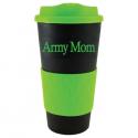 Army Mom Neon Green Imprint on Black/Neon Green Bold Grip N Go Mug