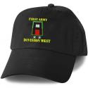 1st Army Division WEST Direct Embroidered Black Ball Cap