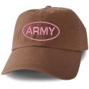 Army Oval Design Direct Embroidered Brown Ball Cap