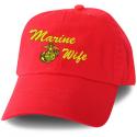 Marine Wife Direct Embroidered Red Ball Cap