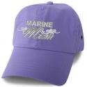 Marine Mom Scroll Direct Embroidered Lilac Ball Cap